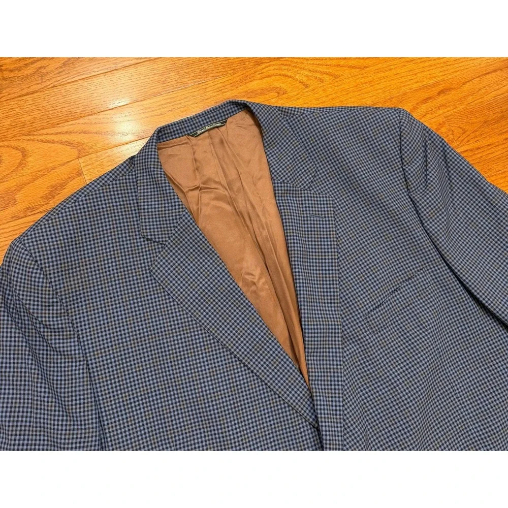 Jack Victor Rochester Blazer Sport Coat Mens 56L Blue Brown Check Wool Canada